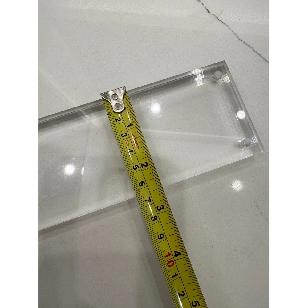 Clear Acrylic Magnetic Picture Frame 10x3 Panoramic Floating Photo Block Display
